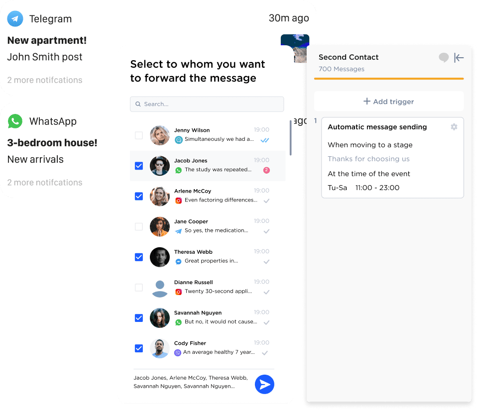 Send notifications to your clients via messengers automatically