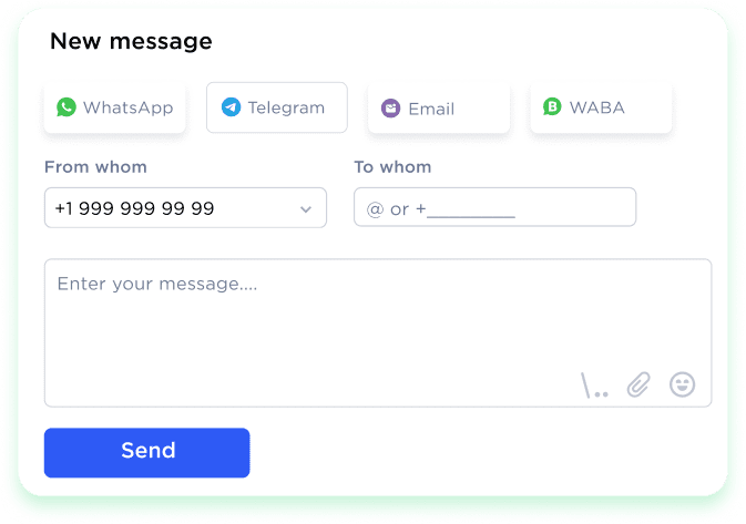 Reach out first via Telegram window