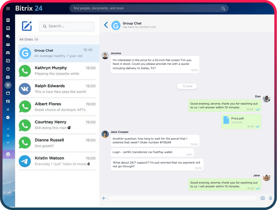 WhatsApp group chats