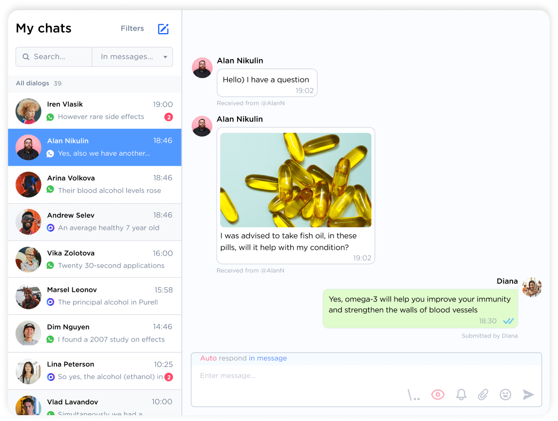 Automatic inquiries distribution and chat bot in Umnico