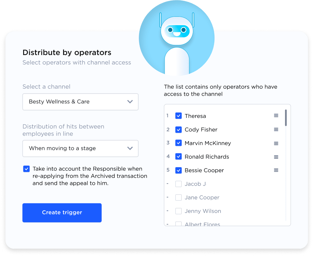 Automatic inquiries distribution and chat bot in Umnico