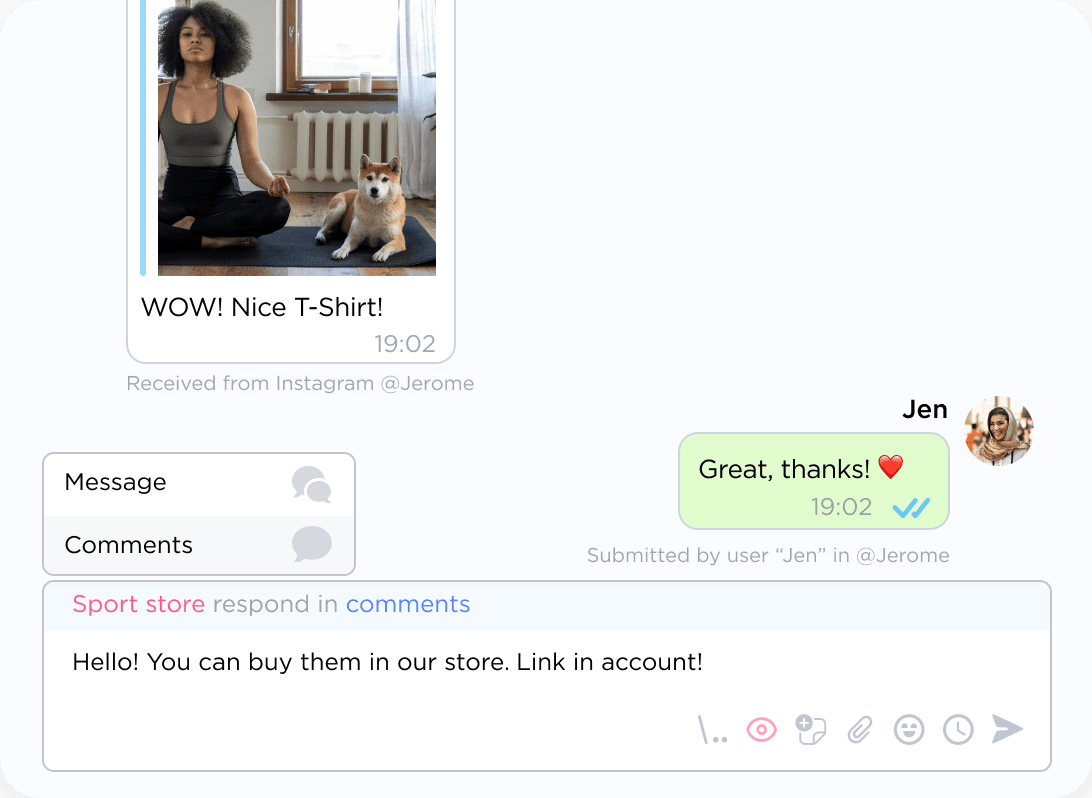 Replying on Instagram posts with comments