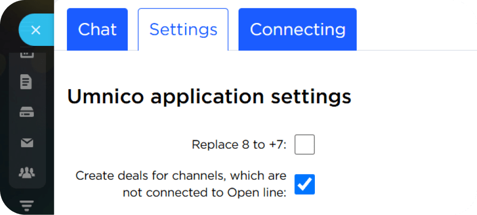 Chat syncing settings