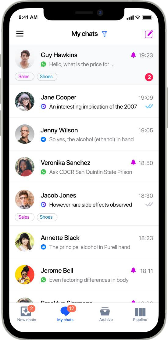 Omnichannel messaging on smartphones