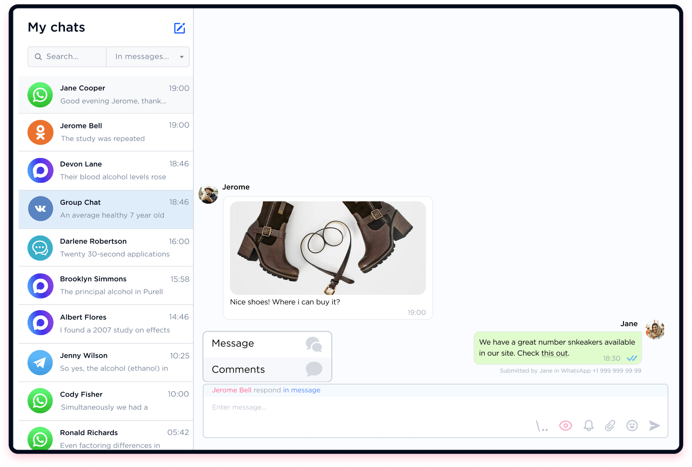 All VK messages and comments in one Inbox
