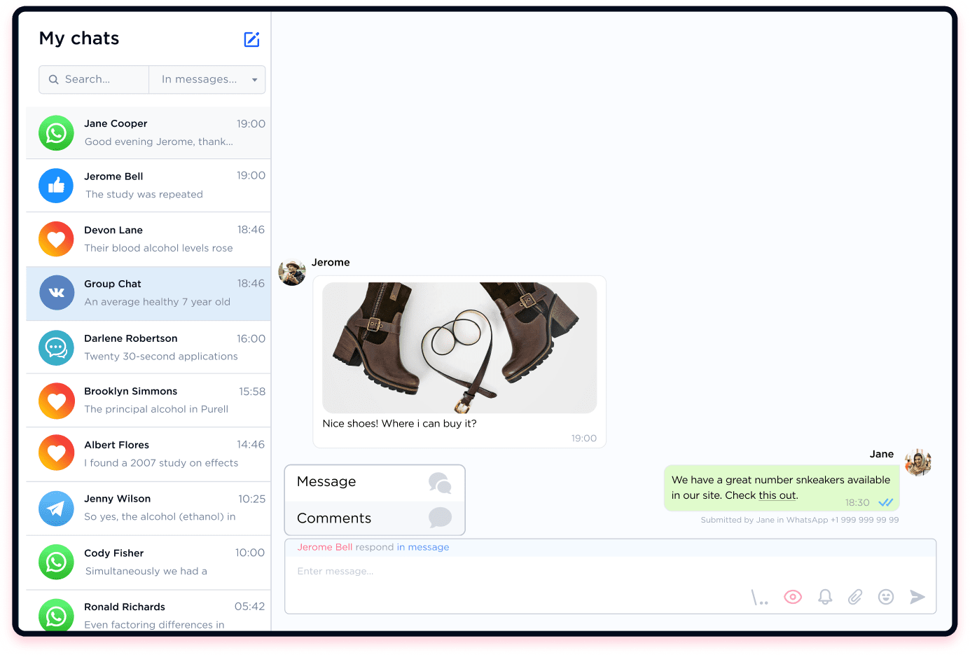 All VK messages and comments in one Inbox