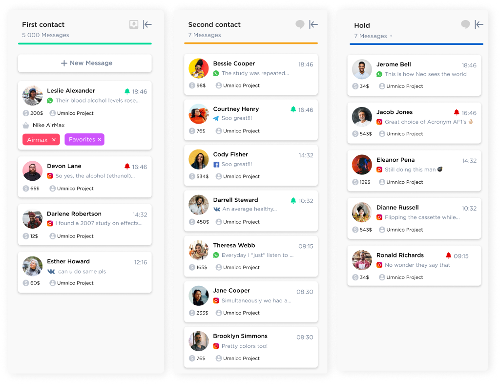 Forward messages among different messengers