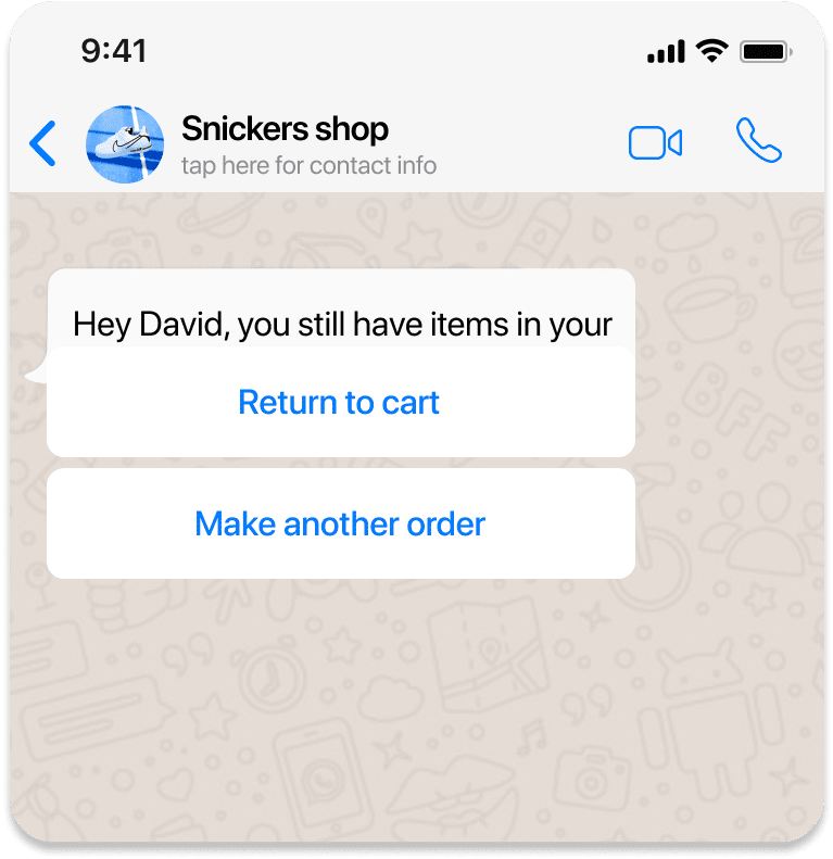 WhatsApp buttons sample in iOS app