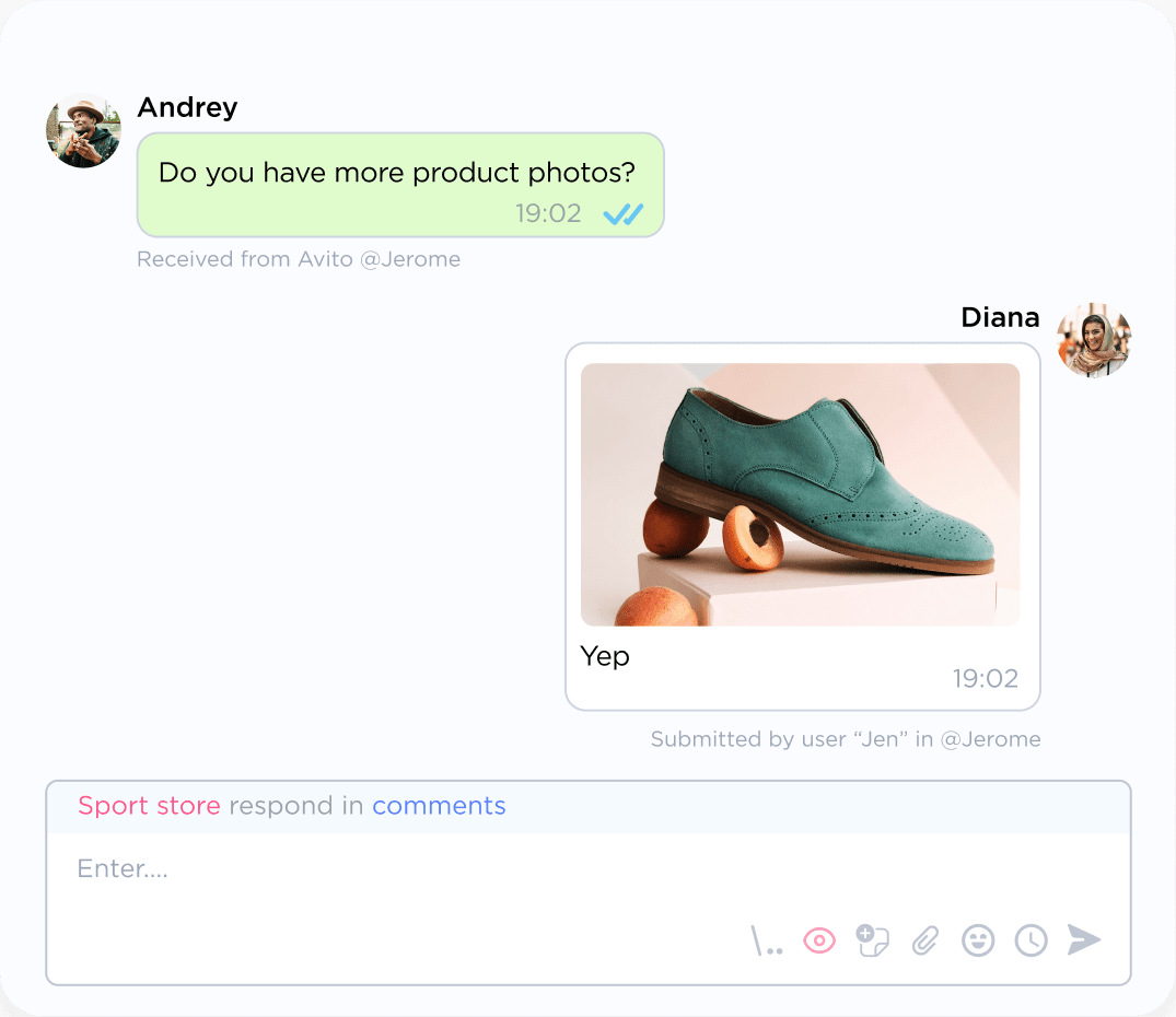 Photo sharing through Avito in Umnico