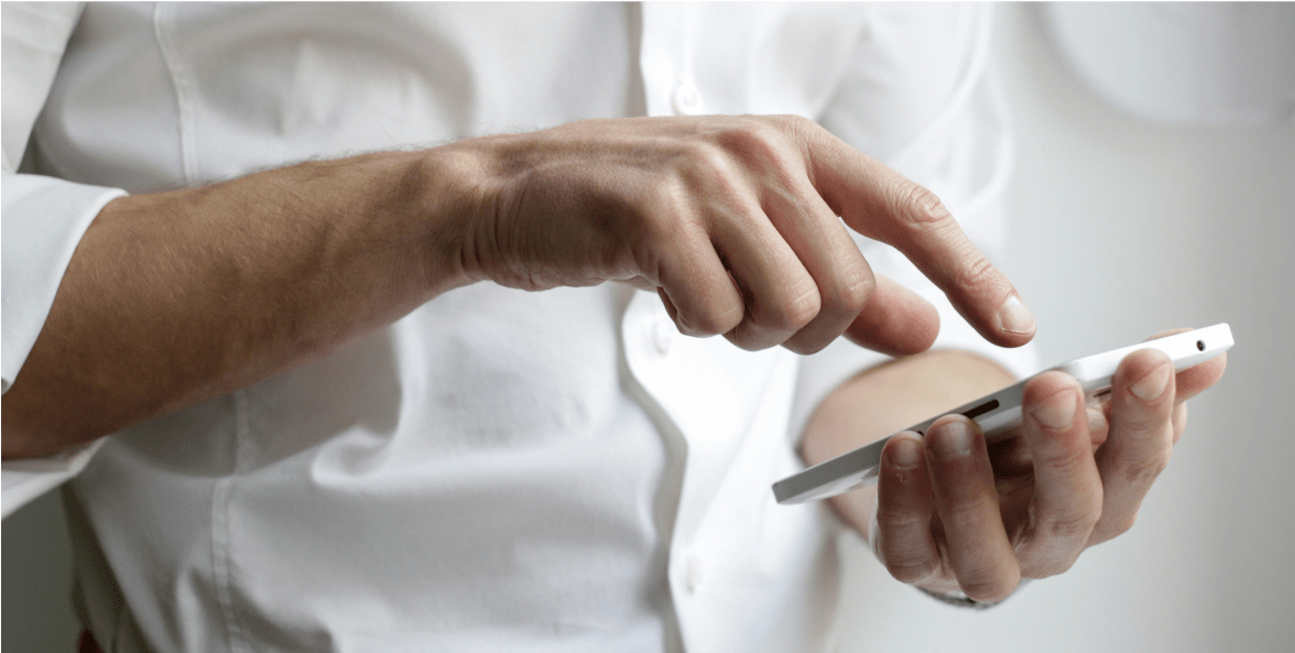 Live chat widget on a smartphone