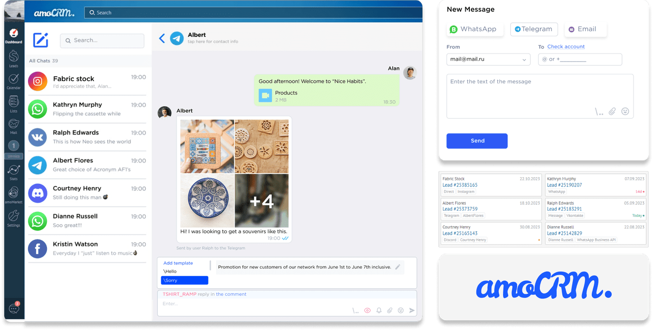 Umnico app in amoCRM