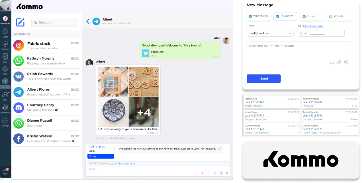 Omnichannel messaging application for amoCRM by Umnico