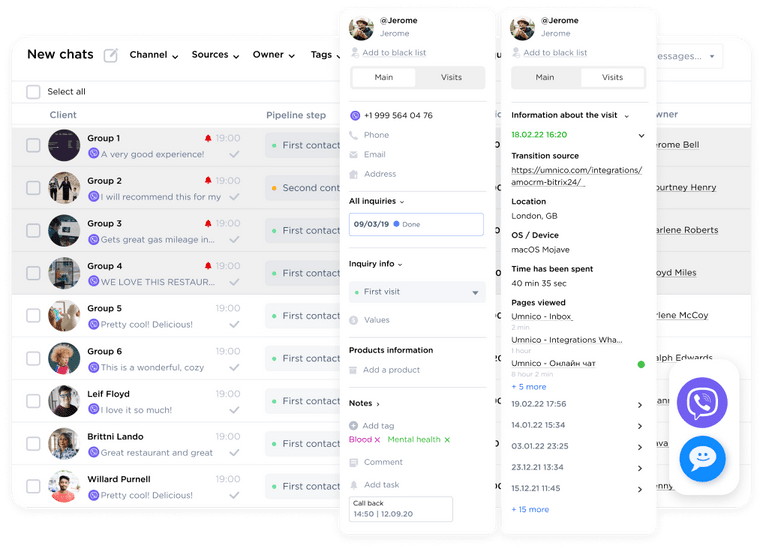 Viber Integration with CRM via Official API | Umnico: CRM for Viber