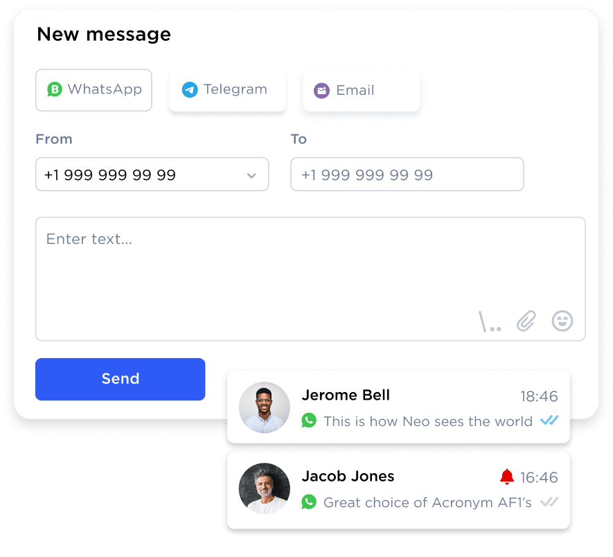 Reach out to client firsts via WhatsApp